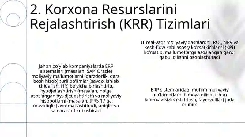 Moliyaviy menejmentda axborot texnologiyalarining o‘rni 4