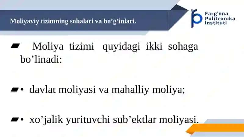 Zamonaviy(amaliy) moliyaviy tizim va moliyaviy oqimlar 4