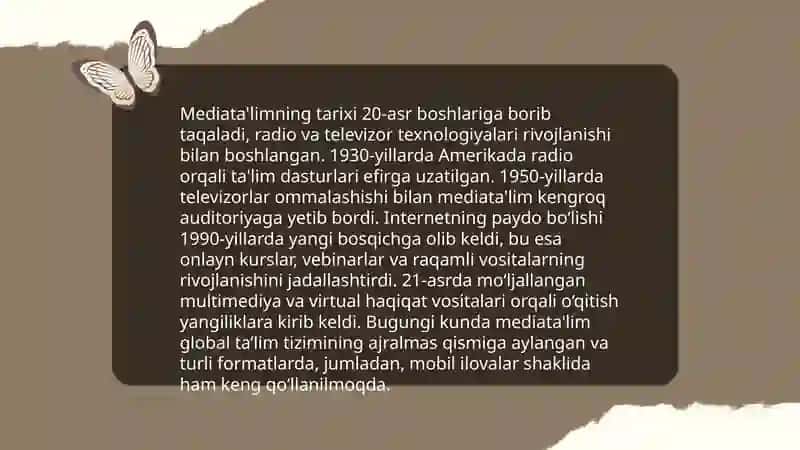 Mediata'lim taraqqiyoti 4