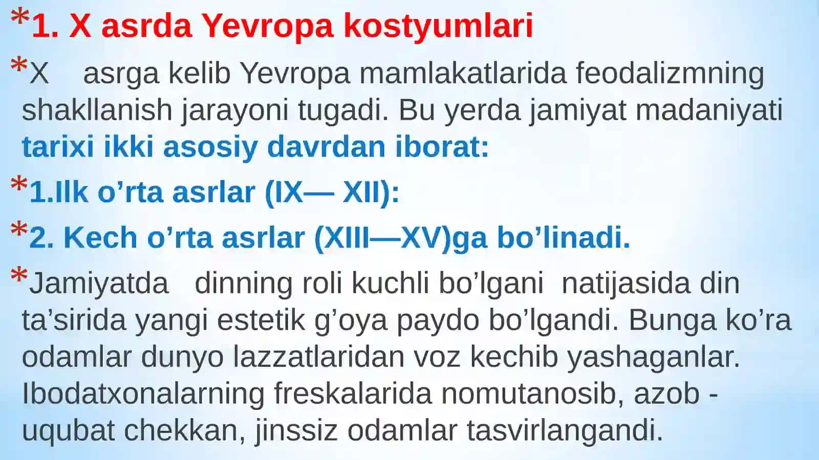 O’rtaasr Yevropa xalqlari kostymlari kompozitsiyasi tarixi 4
