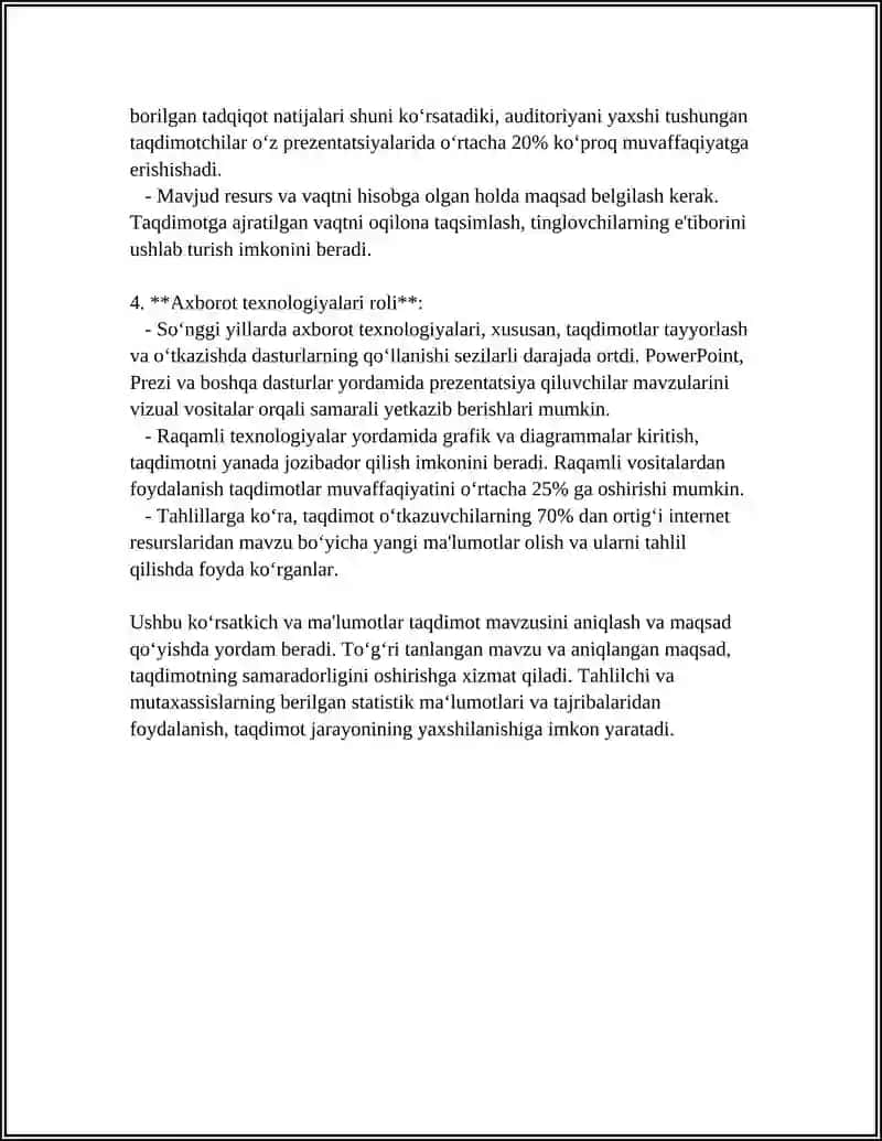 TAQDIMOT TAYYORLASH VA TAQDIM ETISH USULI VA VOSITALARI 4