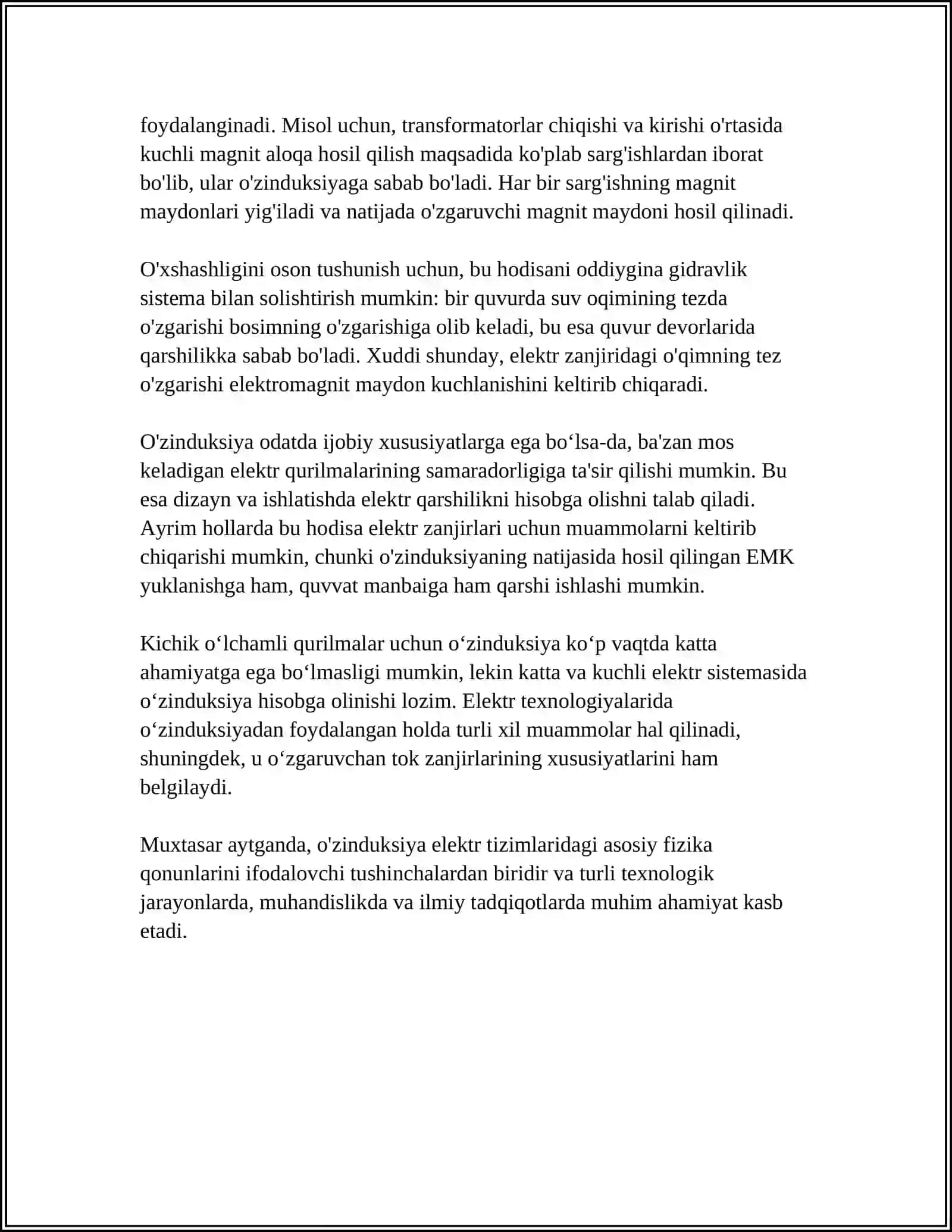 O‘zinduksiya tushunchasi 4