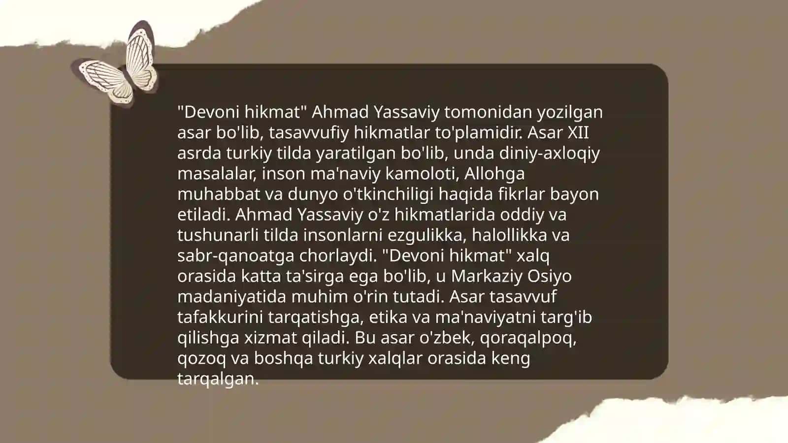Xoja Ahmad Yassaviy ijodiy merosi "Devoni hikmat" va "Faqirnoma" asarlari 4