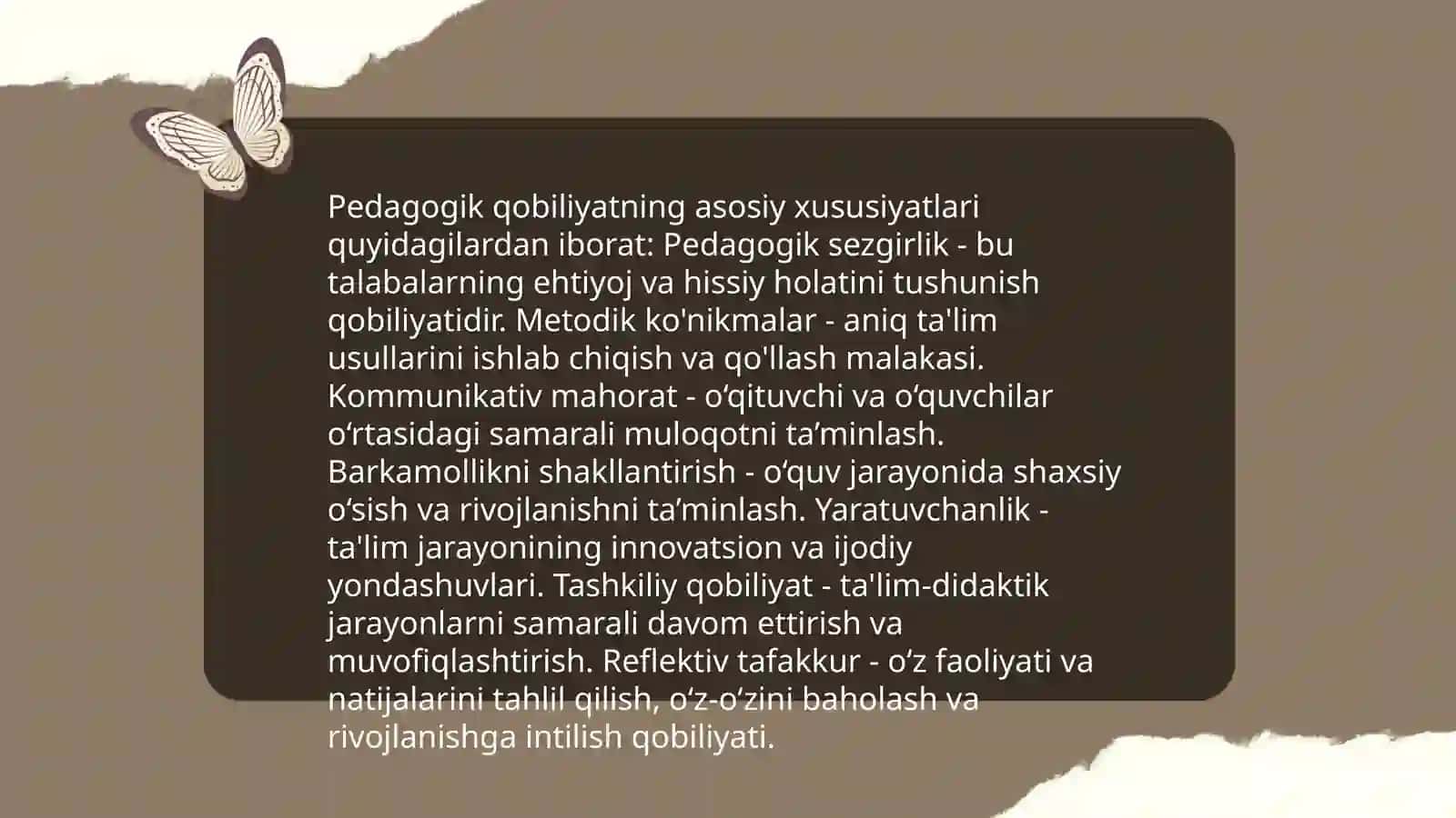 O'qituvchi faoliyatida pedagogik qobilyat 4