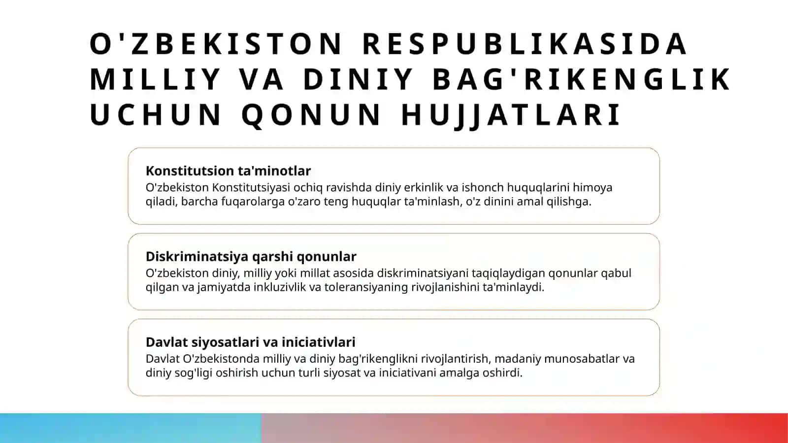 O'zbekiston Respublikasida Milliy va Diniy Bag'rikenglik Borasida Davlat Siyosati 4