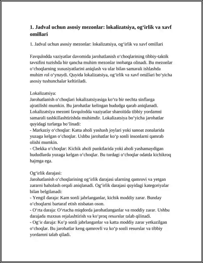 FAVQULODDA VAZIYATLARDA VUJUDGA KELUVCHI JAROXATLANISH 4