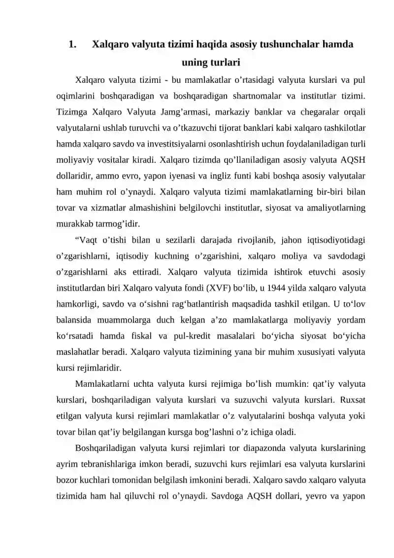 Xalqaro valyuta tizimlari o'rtasidagi farqlar 4