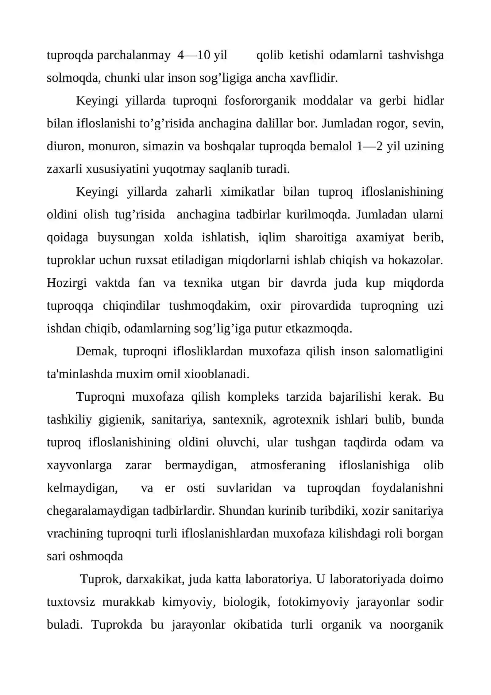 Tuproqlarni peststidlar bilan ifloslanishi va ularni oldini olish 4