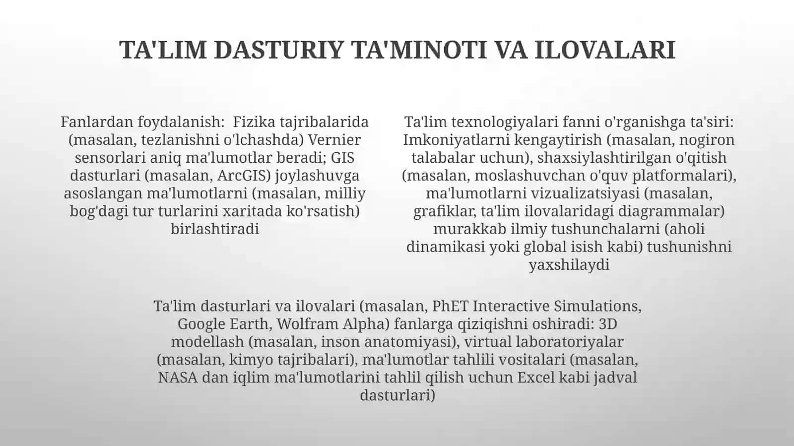 Tabiiy fanlardarslarida axborot texnologiyalaridan foydalanish 4