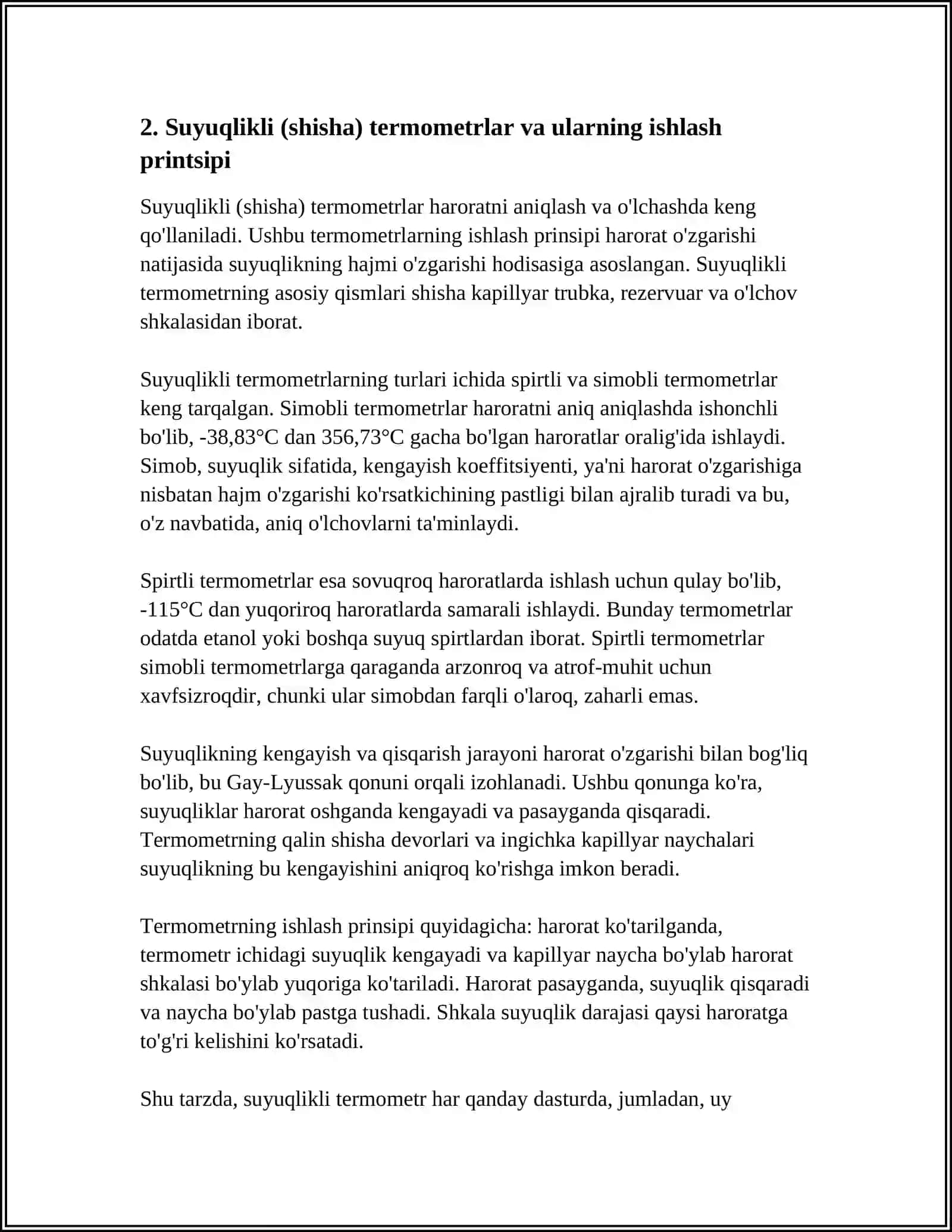 TERMOMETR VA TERMO OʻZGARTIRGICHLAR ULARNING ISHLASH PRINSPI 4