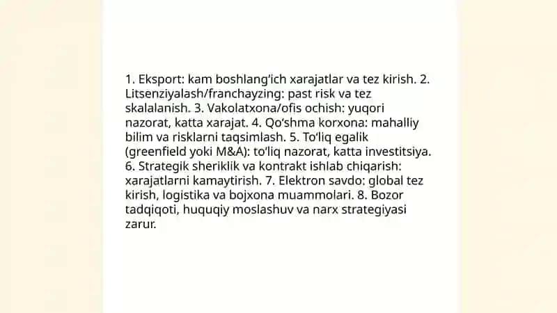Eksportni kengaytirish imkoniyatlari 4