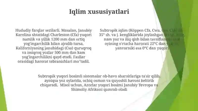 Subtropik iqlim mintaqaning tabiat zonasi 4