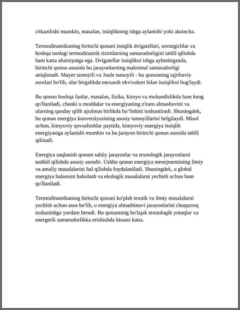 TERMODINAMIKANING BIRINCHI QONUNI 4