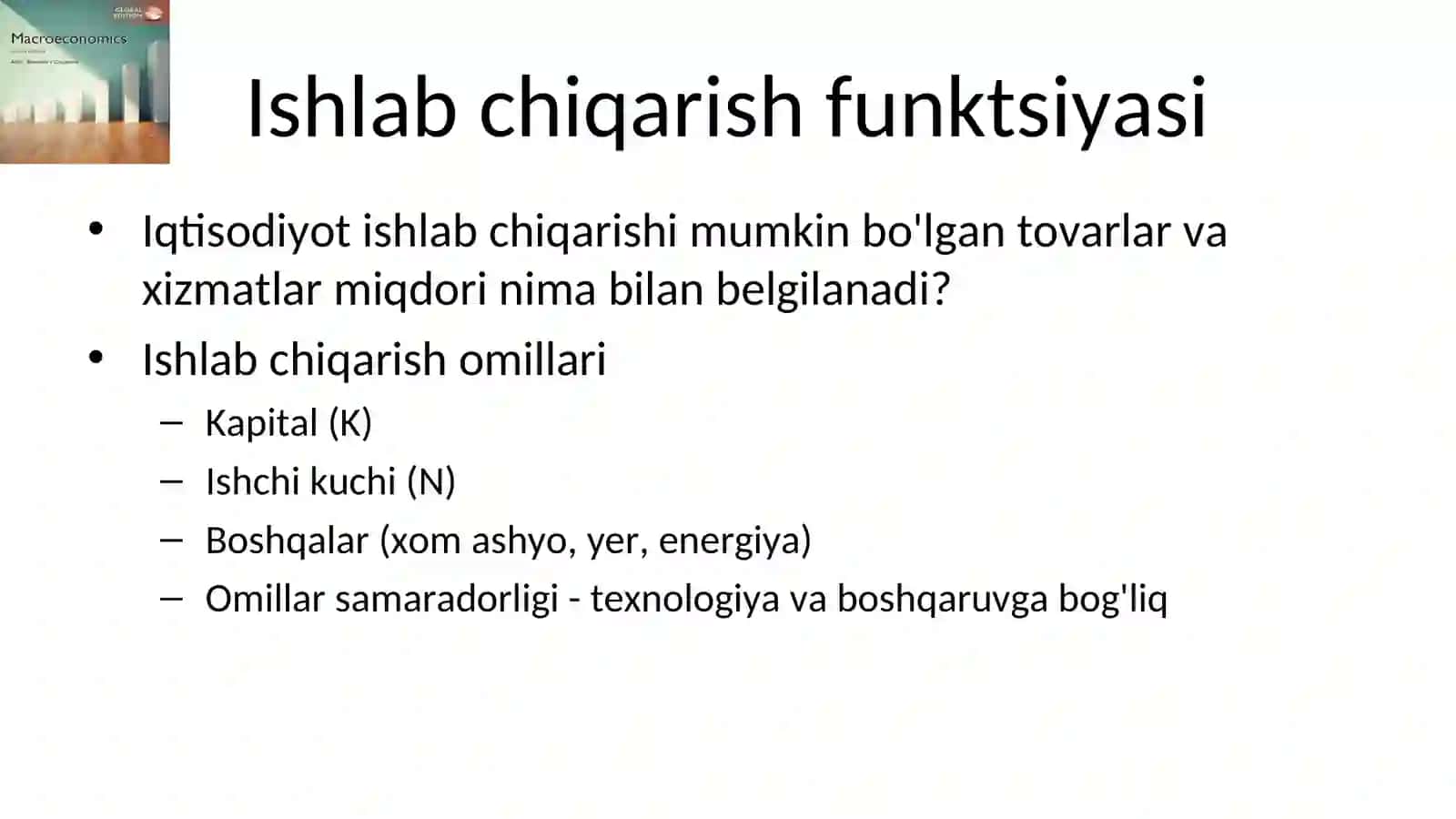 Unumdorlik, ishlab chiqarish va bandlik 4