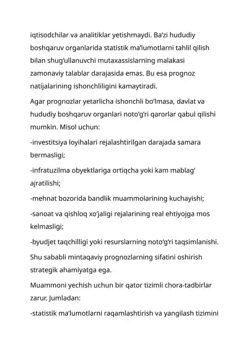 Mintaqaiy iqtisodiyotda prognozlashtirish muammolari 4