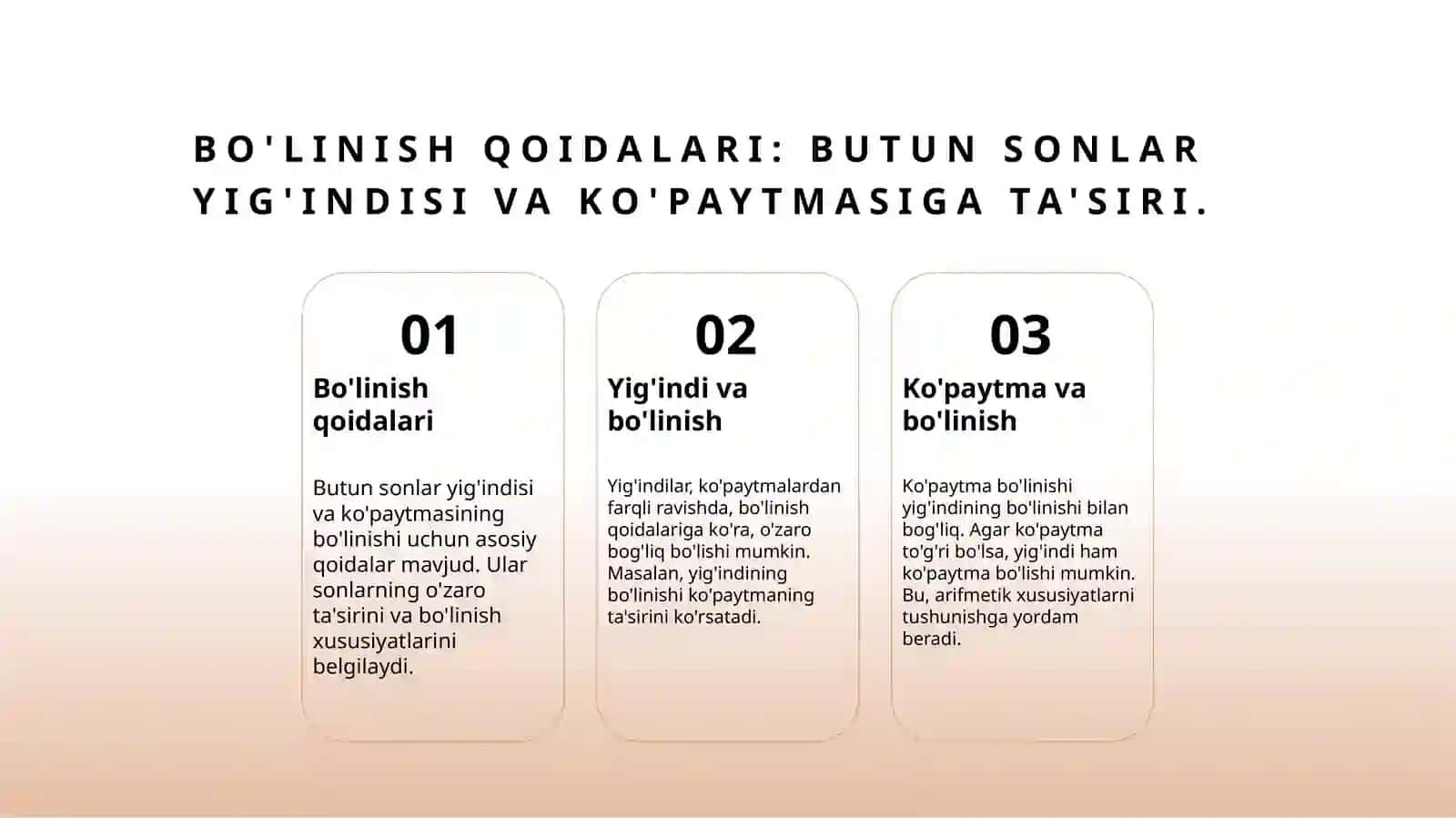 Nomanfiy butun sonlari yig'indisi va ko'paytmasining bo'linishi 4
