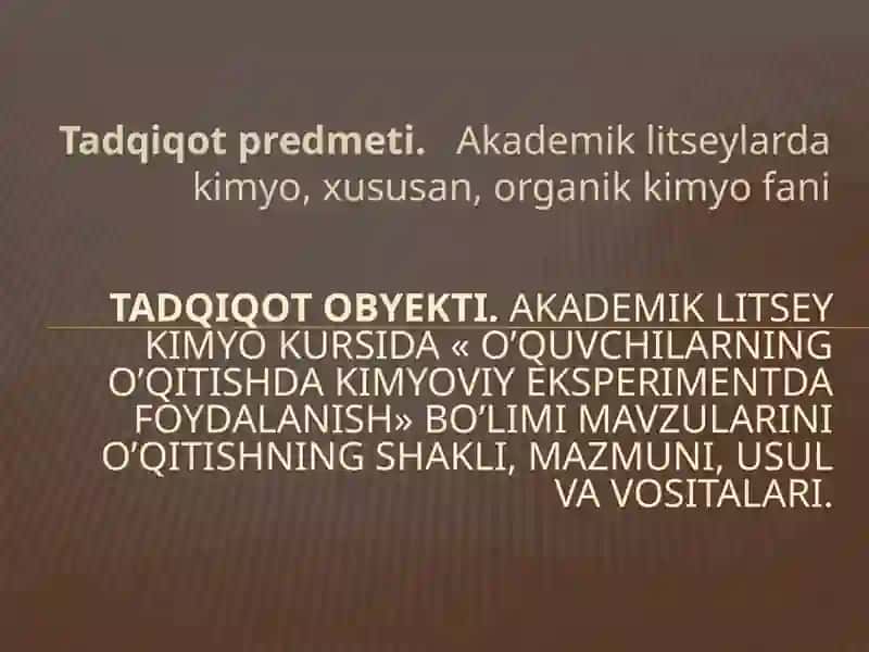 Kimyoni óqitishda eksperimental misollardan foydalanish 4