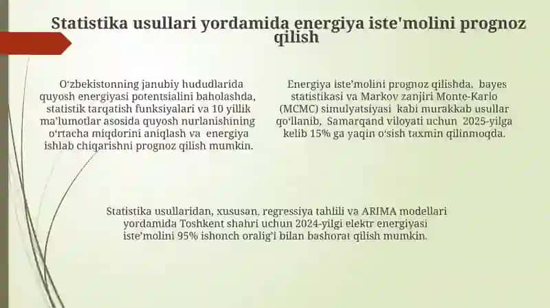 Energetikada matematik statistika va ehtimollik nazariyasini qo‘llash 4