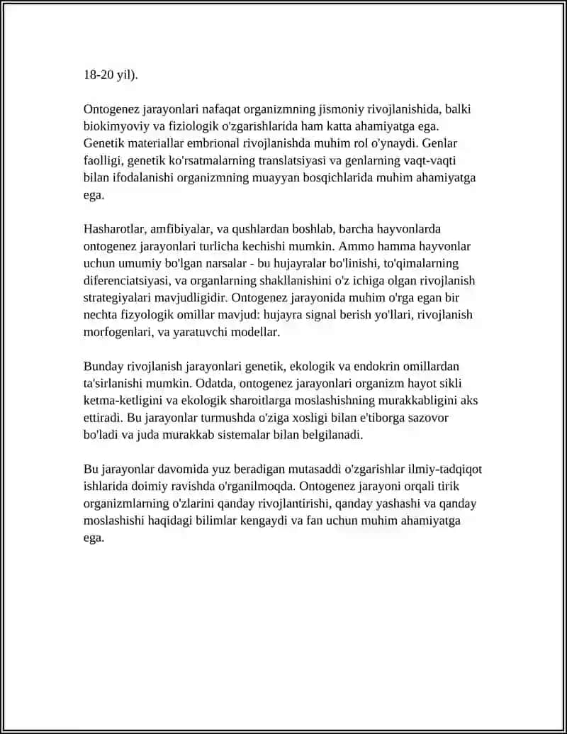 ONTOGENEZNING RIVOJLANISH XUSUSIYATLARI 4