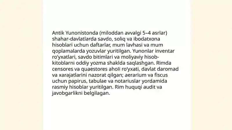 Buxgalteriya hisobining tarixiy rivojlanishi 4