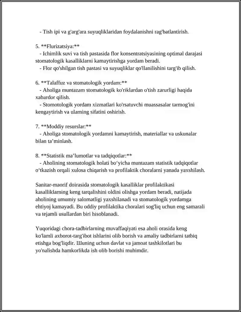 SANITAR - MAORIFNING STOMATOLOGIK KASALLIKLAR PROFILAKTIKASIDAGI O'RNI 4