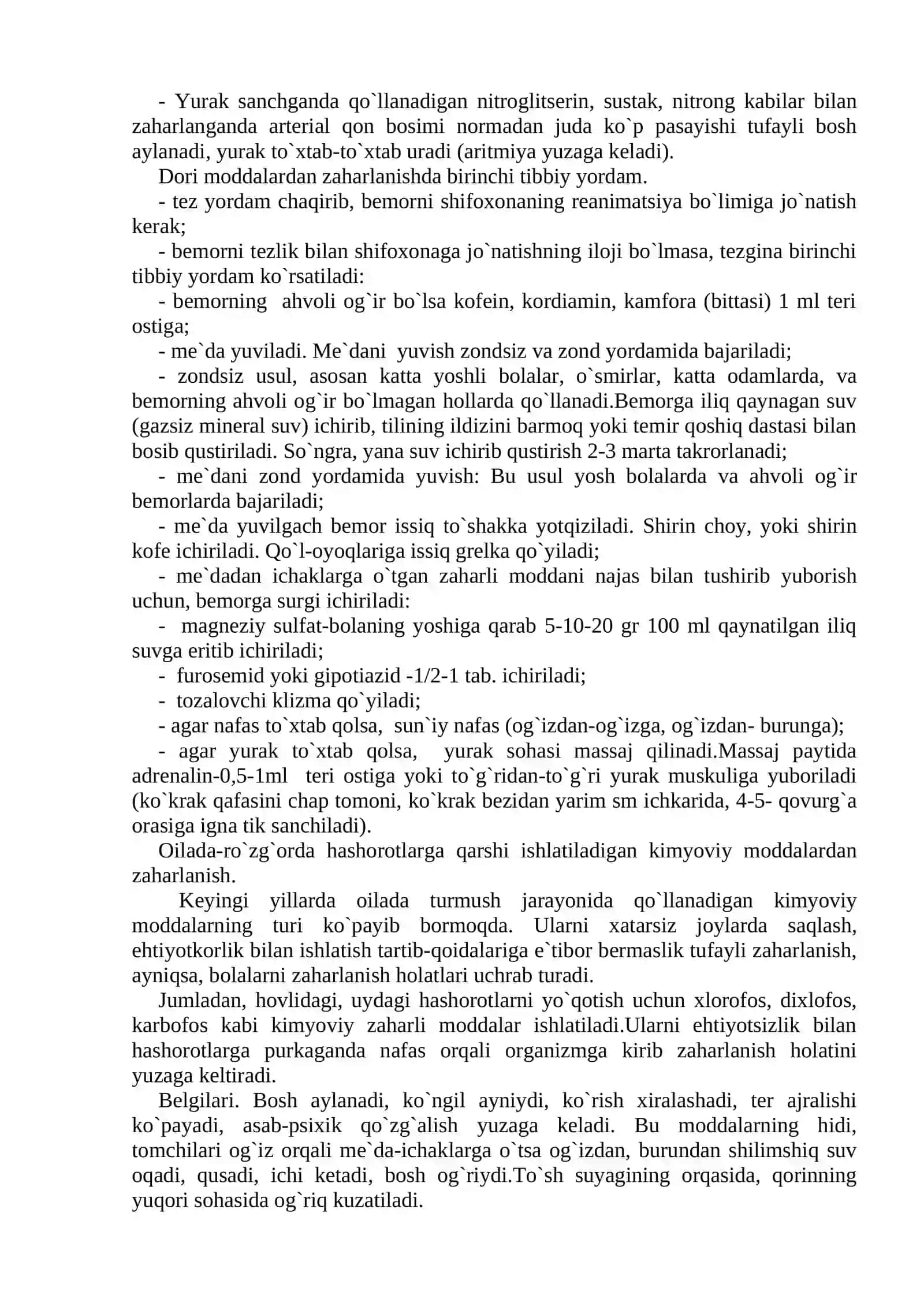 Kimyoviy va dori moddalar bilan zaharlanishda tibbiy yordam 4