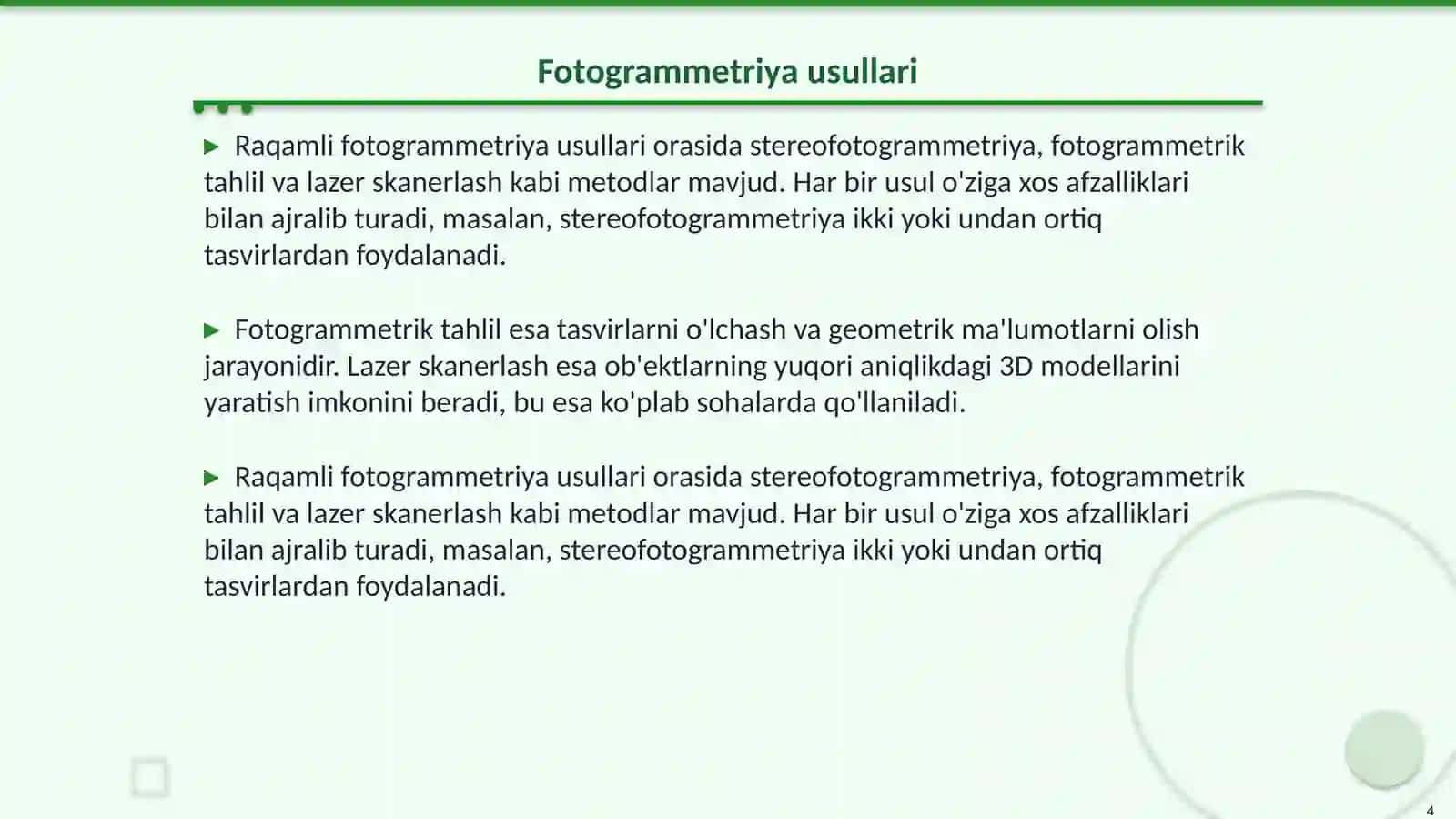 Raqamli fotogrammetriya haqida tushuncha 4