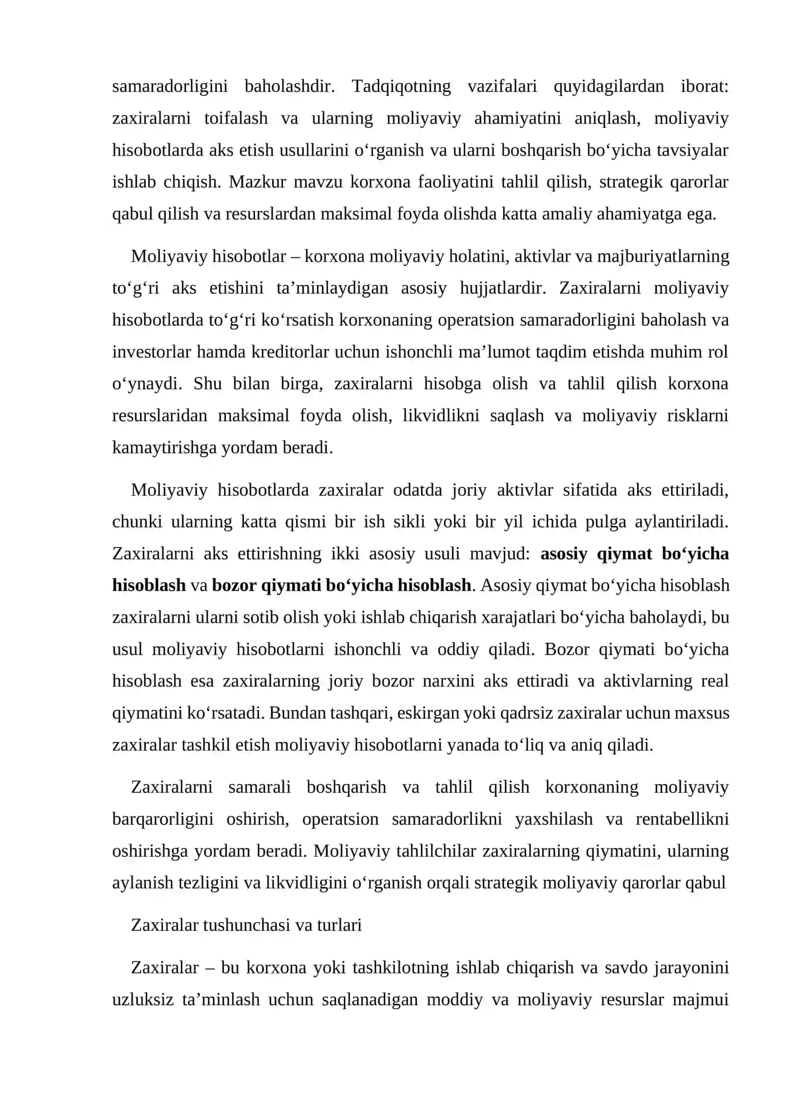Zaxiralar va ularning moliyaviy hisobotdagi aks etishi 4