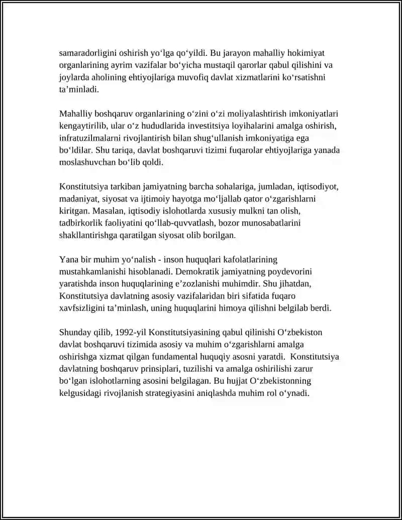 MUSTAQILLIK YILLARIDA DAVLAT BOSHQARUVI TIZIMIDA AMALGA OSHIRILGAN ISLOHOTLAR 4