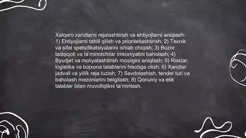 Xalqaro xaridlarni tashkil etish 4