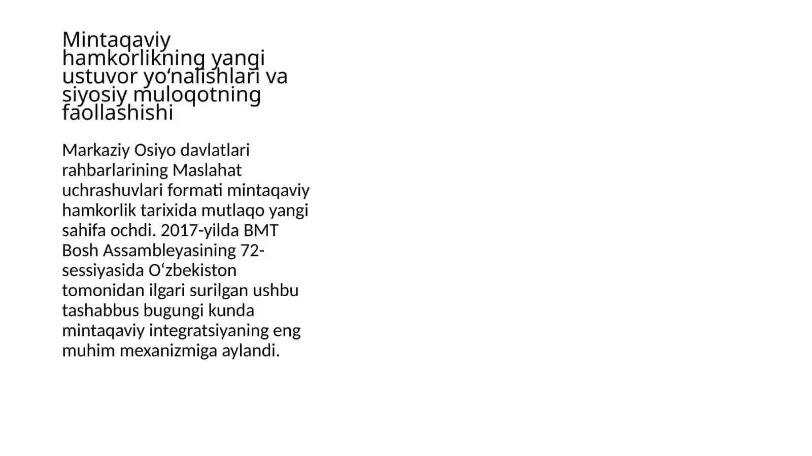 O‘zbekistonning Markaziy Osiyo davlatlari bilan yaxshi qo‘shnichilik siyosati: Yangi davr strategiyasi 4