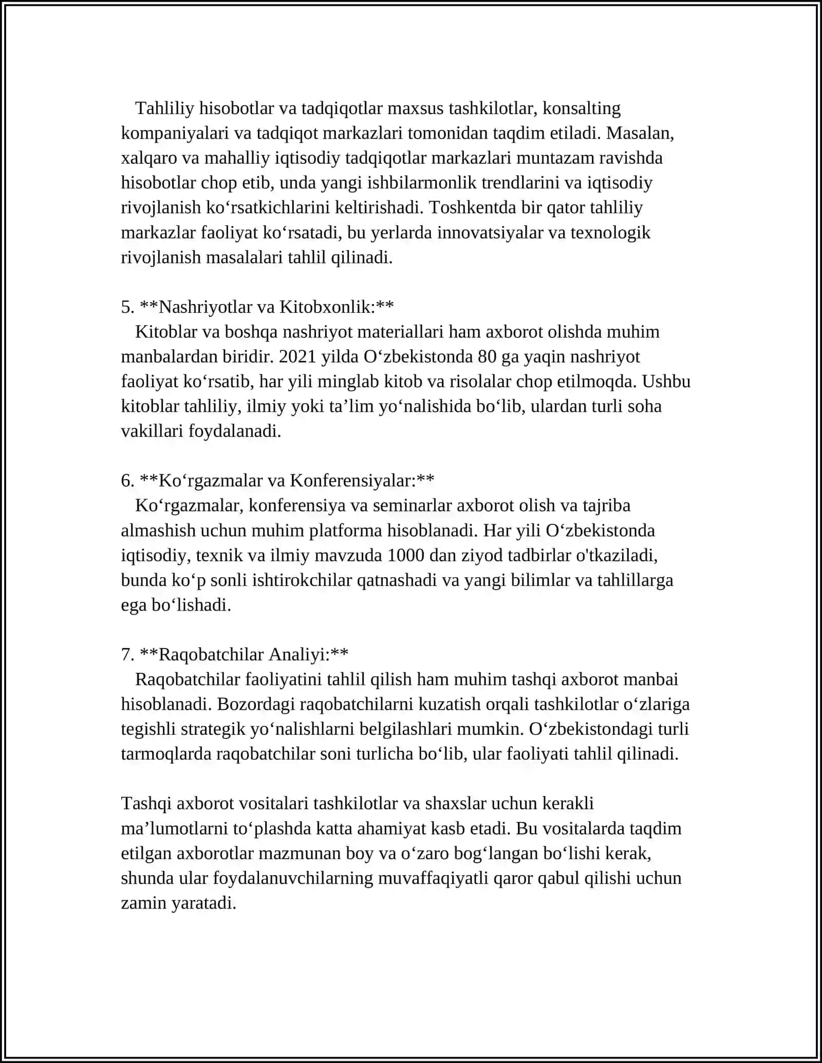 Tashqi axborot vositalarida ma'lumotlarni taqdim etish 4