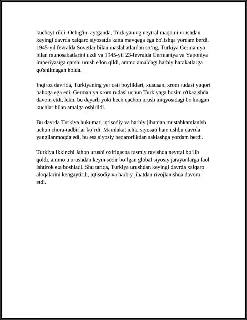 II JAHON URUSHI YILLARIDA TURKIYA 4