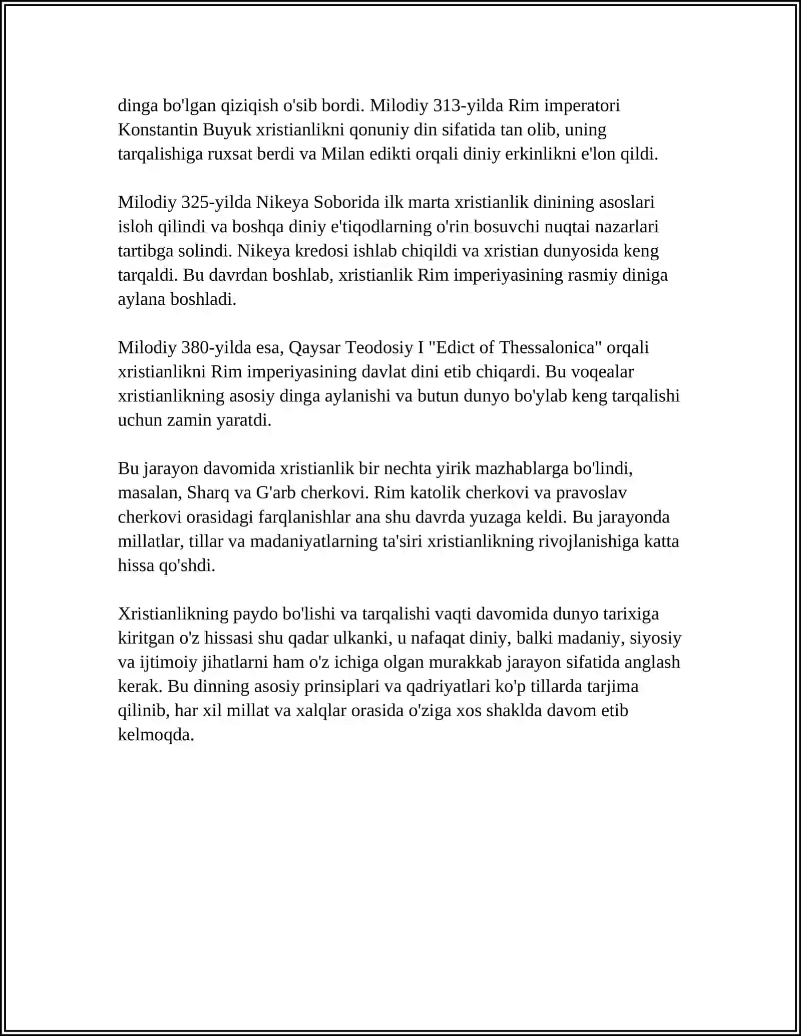 XRISTIANLIKNING PAYDO BO'LISH AQIDALARI 4