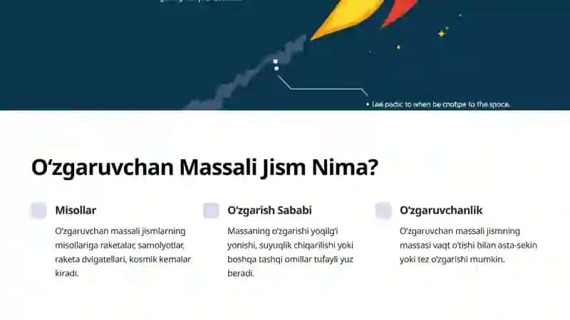 Oʻzgaruvchan Massali Jism Harakati: Reaktiv Harakat 4