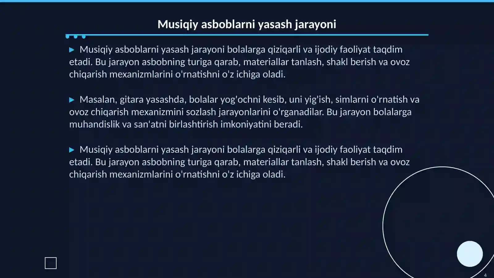 Bolalar musiqiy asboblarini yasashga orgatish 4