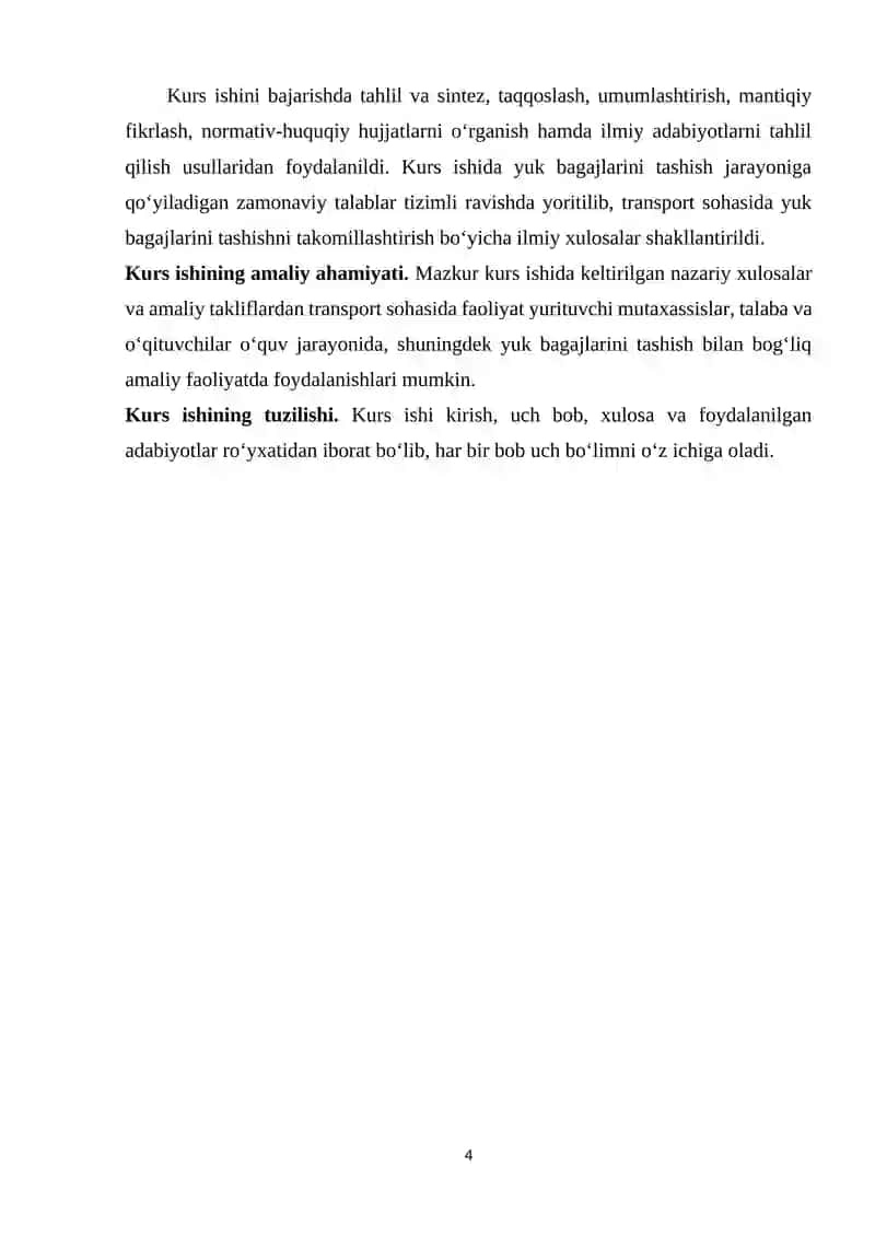 Yuk bagajlar va ularni tashish talablari 4