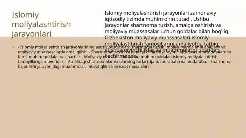 Islomiy Moliyalashtirish Tamoyillari 4