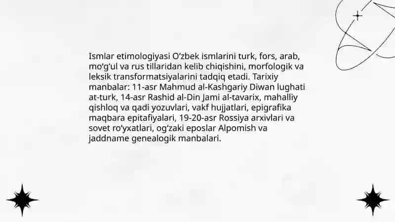 Oʻzbek ismlari luğati ustida ishlash 4