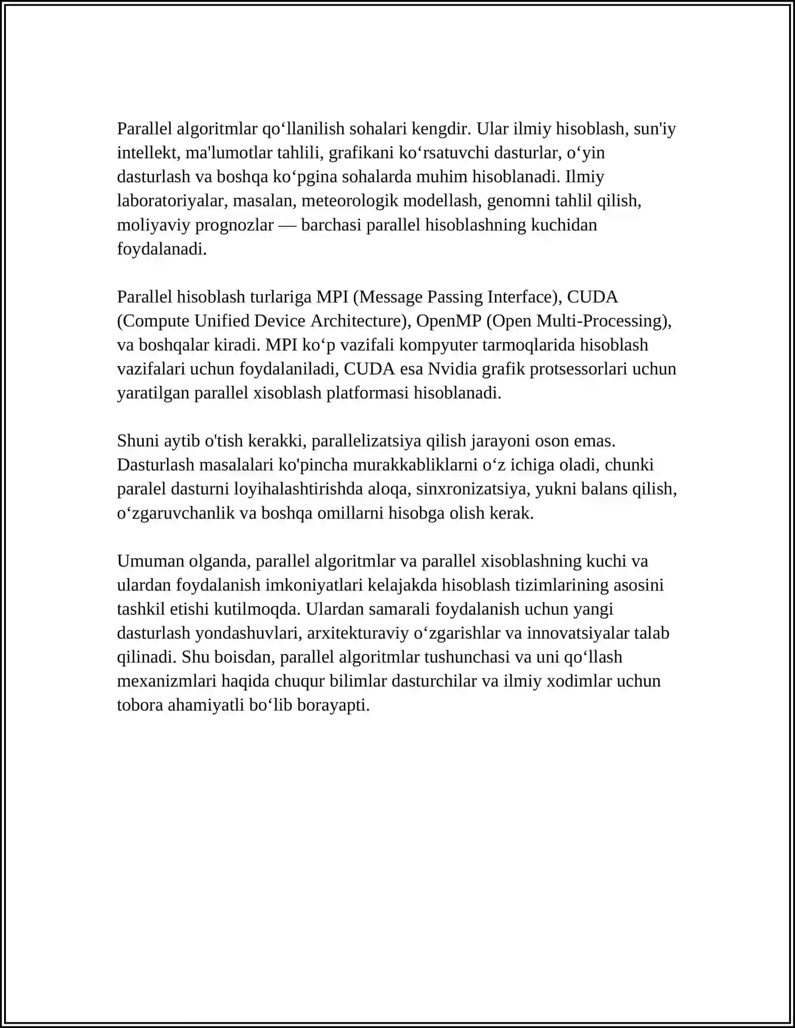 ALGORTIMNI PARALLEL BAJARILISH SXEMALARI 4