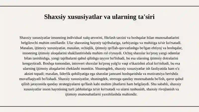 Shaxslar nazariyasi 4