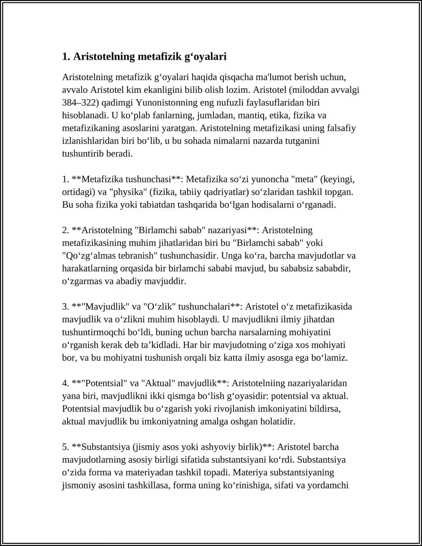 ARISTOTEL FOROBIY VA KANTNING FALSAFA ILMIGA OID QARASHLAR 4