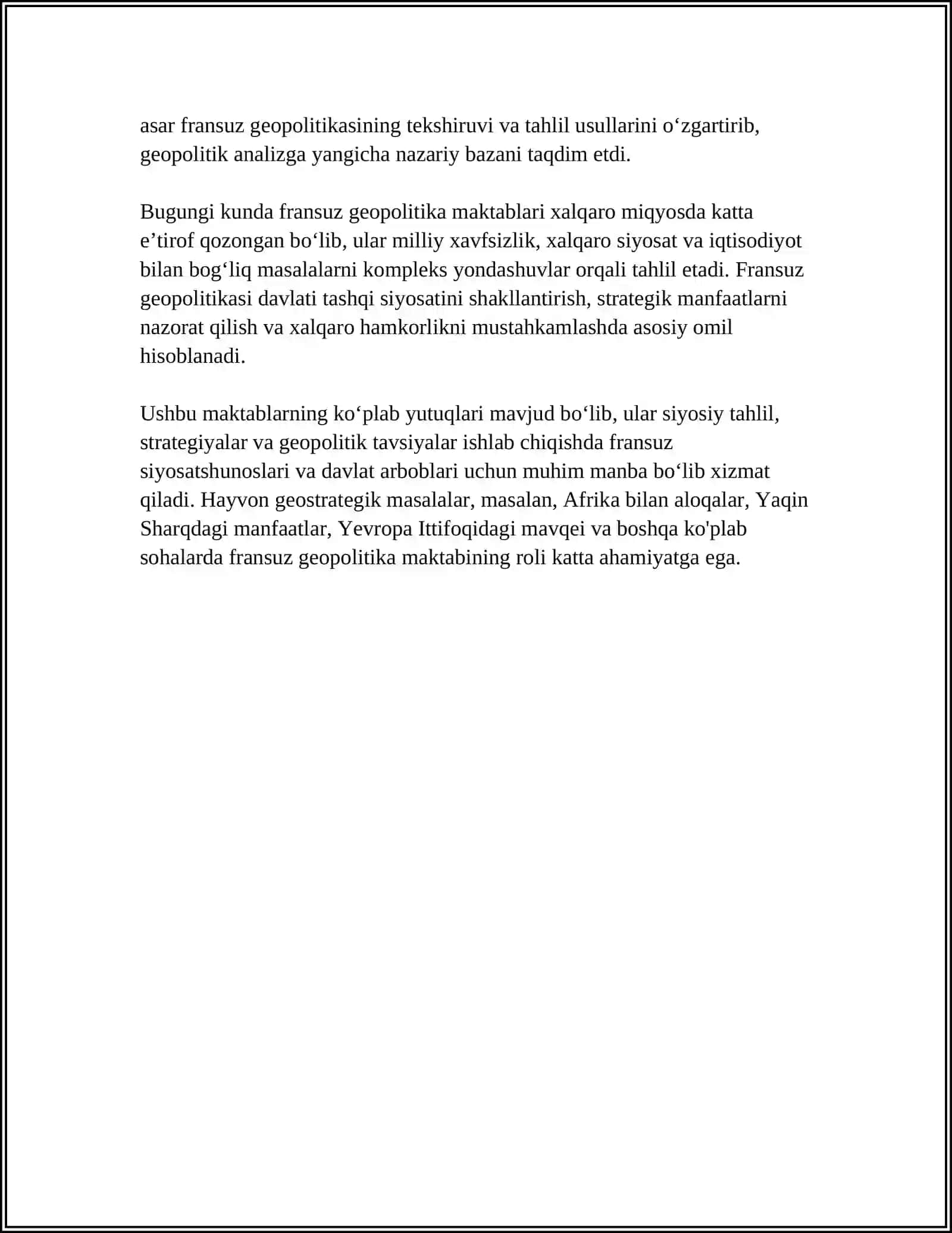 FRANTSUZ GEYOSIYOSAT MAKTABLARI 4