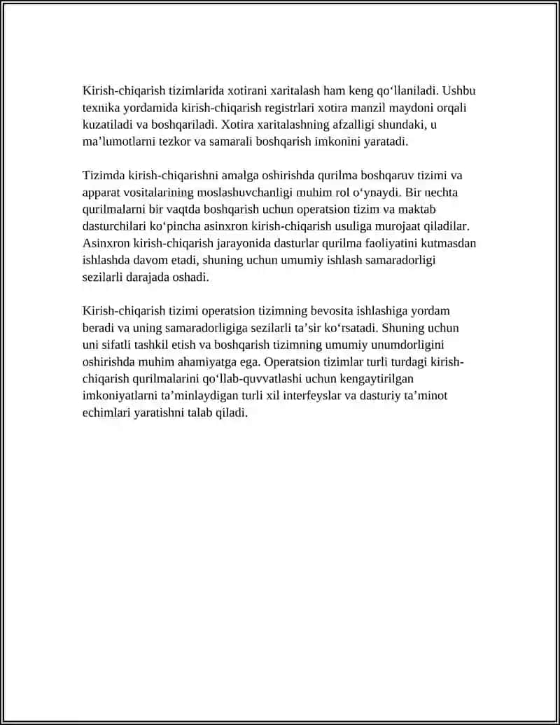 OPERATSION TIZIMLARDA MA’LUMOTLARNI KIRITISH-CHIQARISHNI BOSHQARISH 4