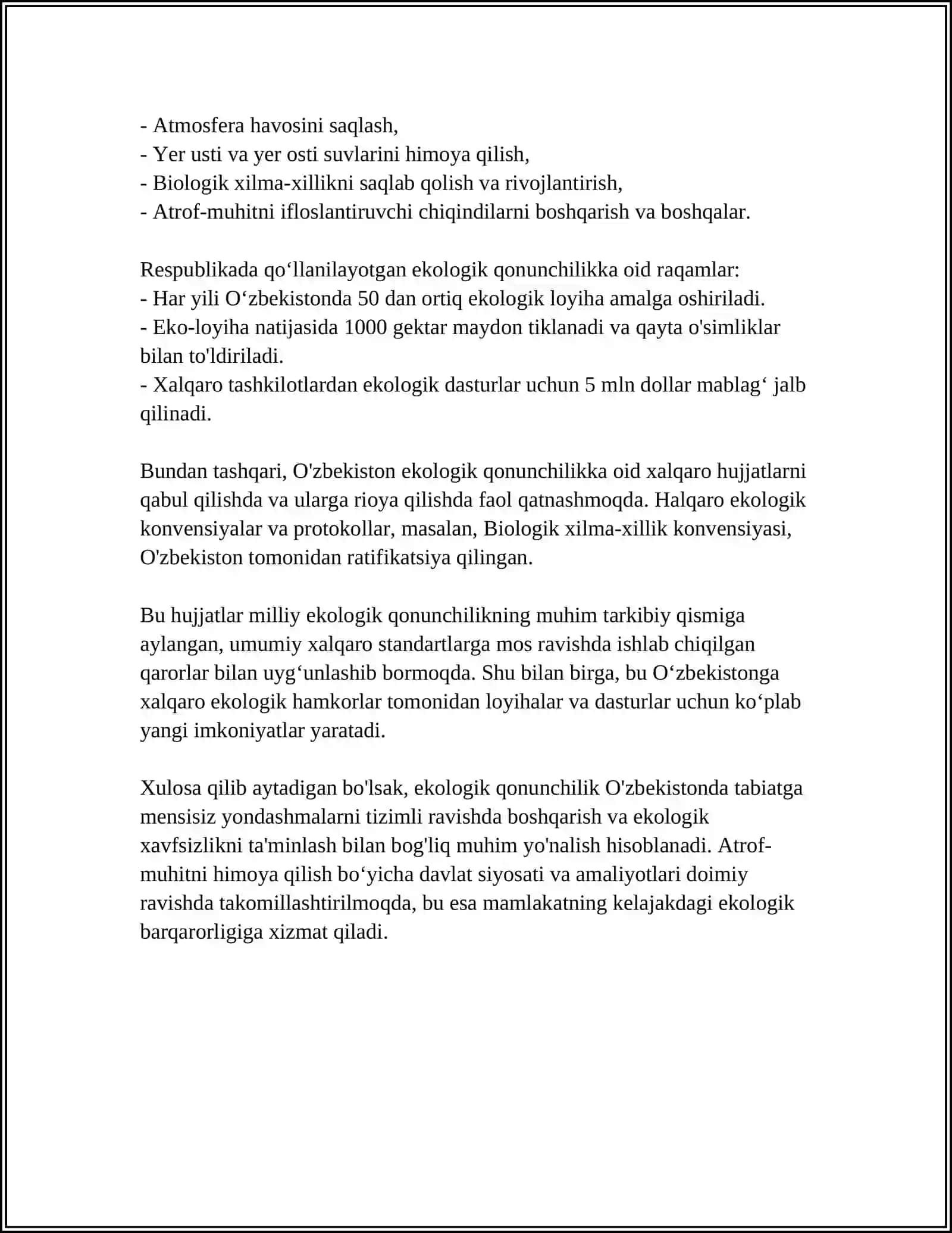 EKOLOGIK QONUNCHILIKNI BUZGANLIK UCHUN MA'MURIY JAVOBGARLIK 4