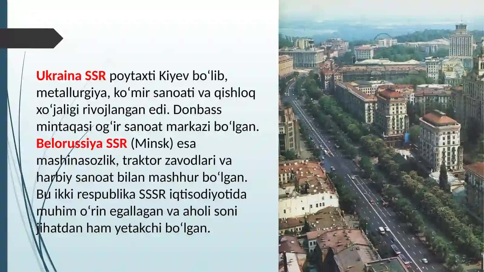 SSSR tarkibiga kirgan 15 ta davlat va Oʻzbekiston SSSRni boshqargan 5 ta rahbar + 1ta ma'lumot 4