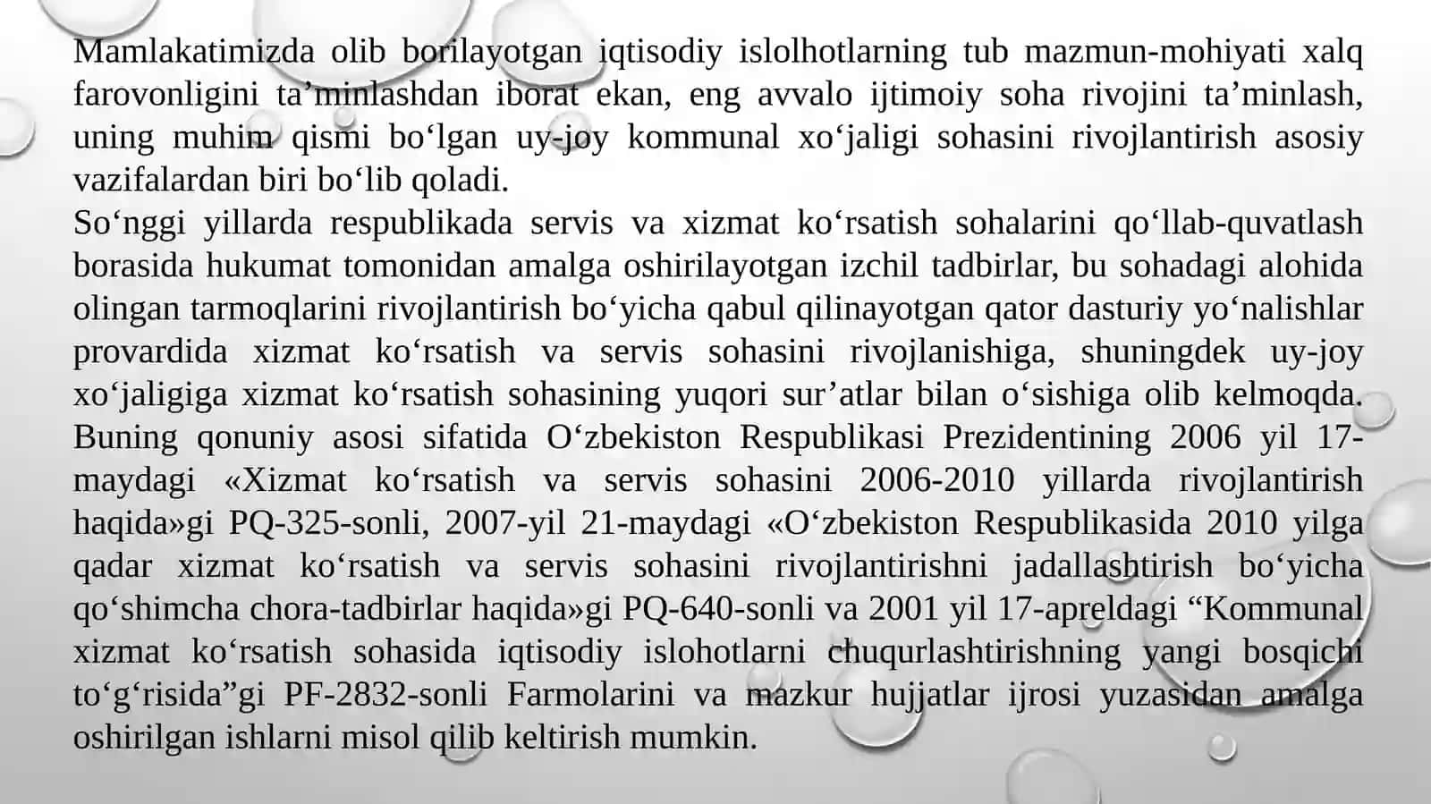 Uy-joy kommunal xo’jaligi va uning aholi turmush darajasini yaxshilashdagi roli 4