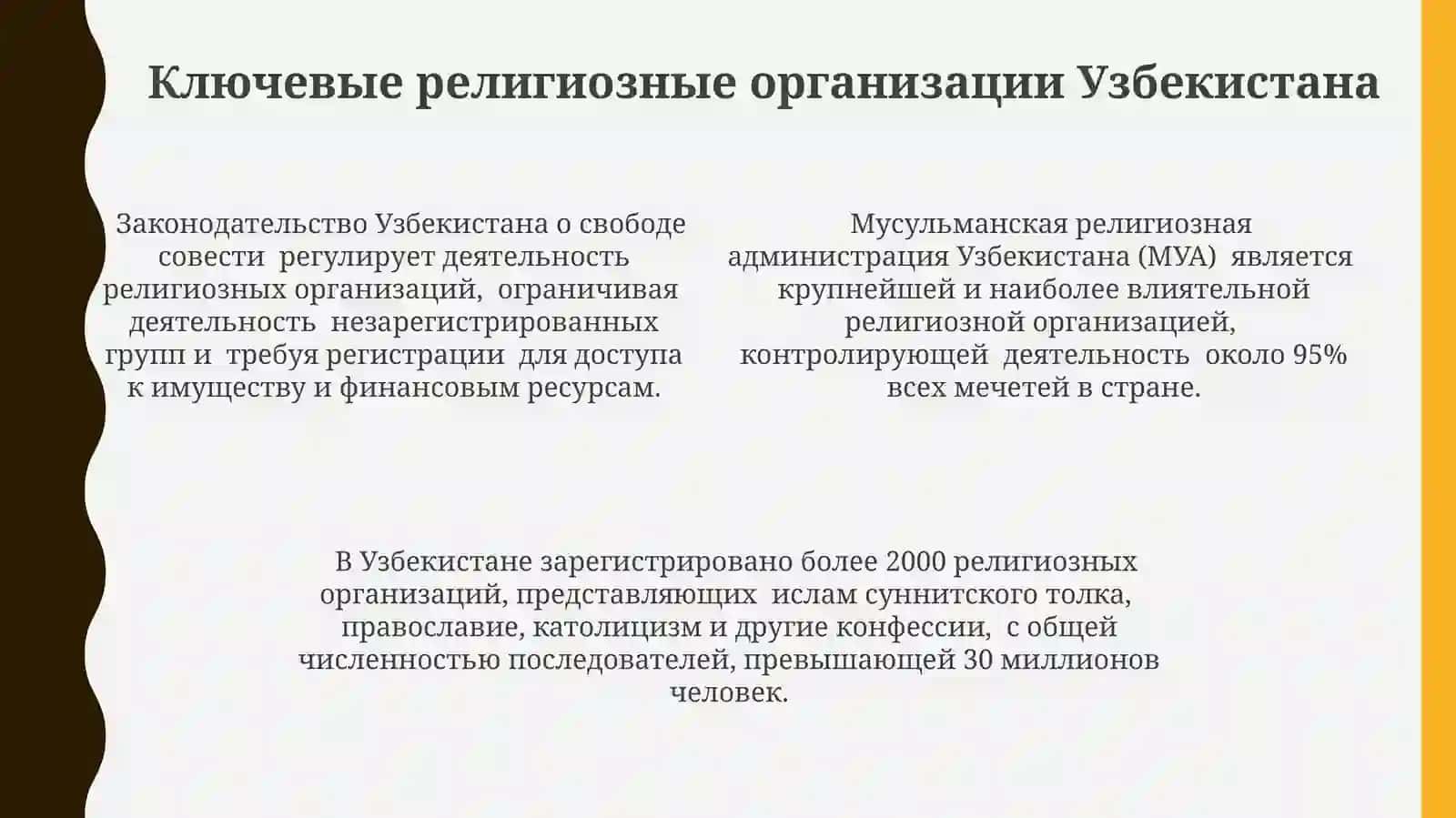 Религиозные организации в Узбекистане: их роль, влияние и правовая база 4
