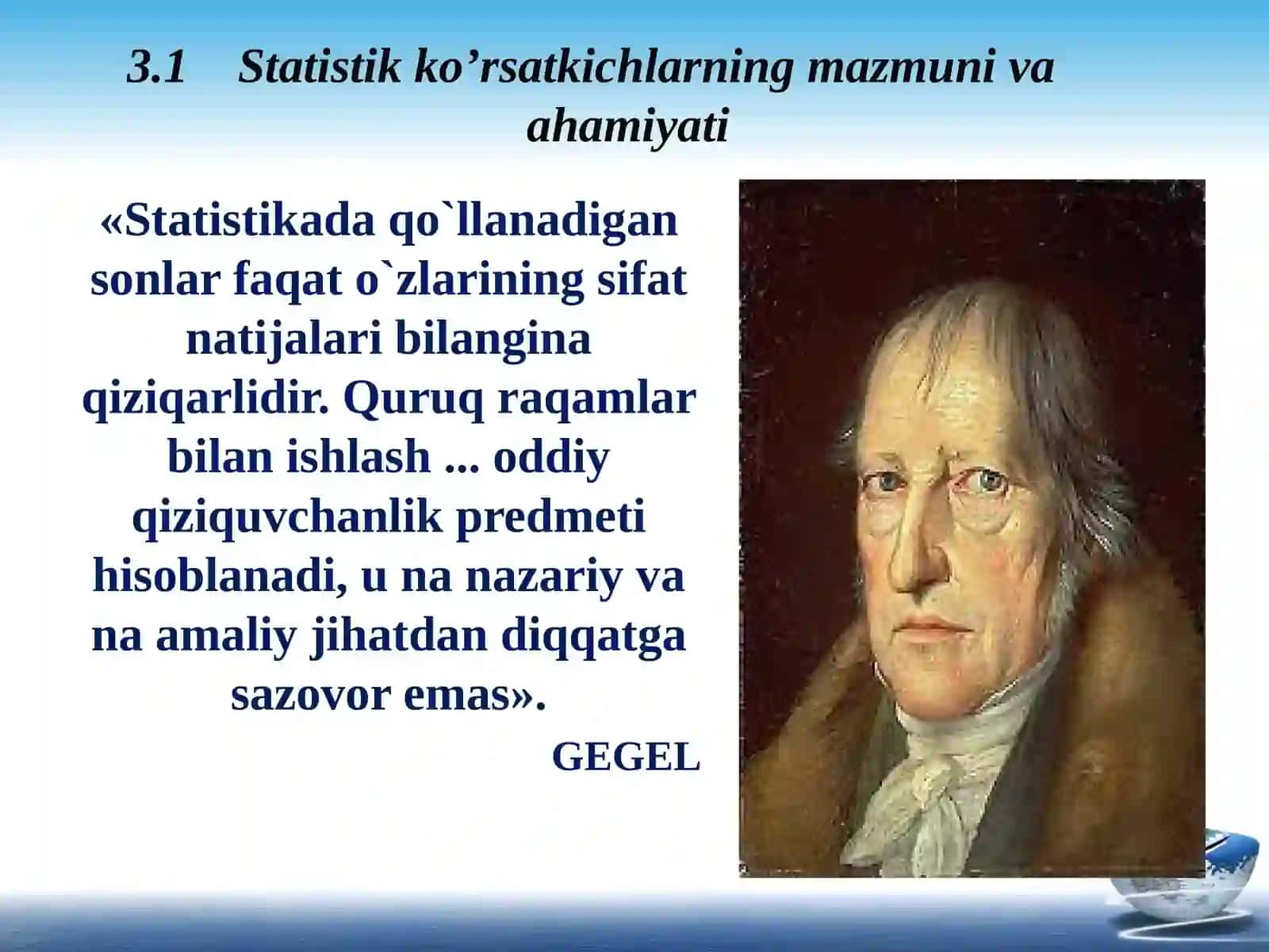 STATISTIK KO’RSATKICHLAR. STATISTIK MA’LUMOTLARNI TAQDIM ETISH USULLARI 4