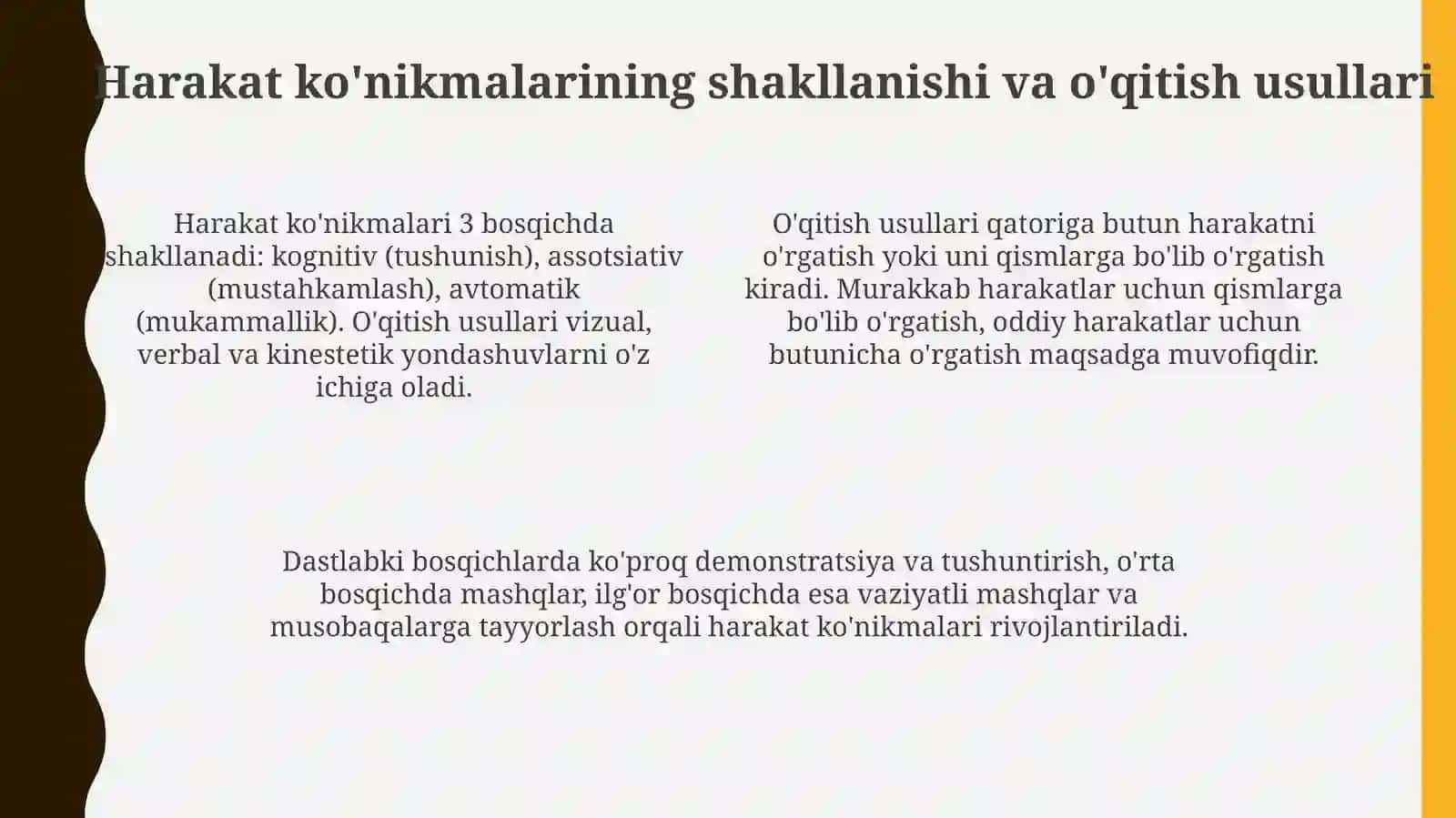 Harakatni o'rganish asoslari va bosqichlari 4